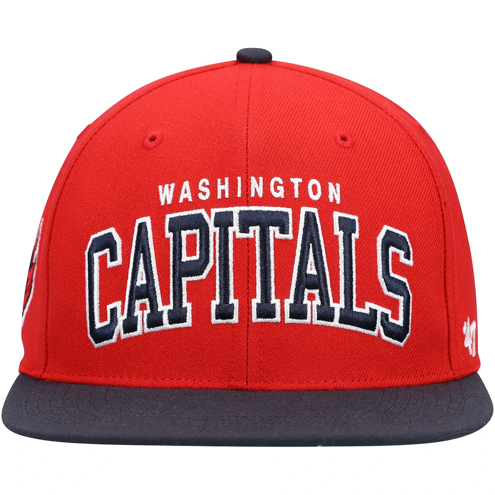 Casquette Snapback Capitaine des Capitals de Washington '47 rouge pour homme