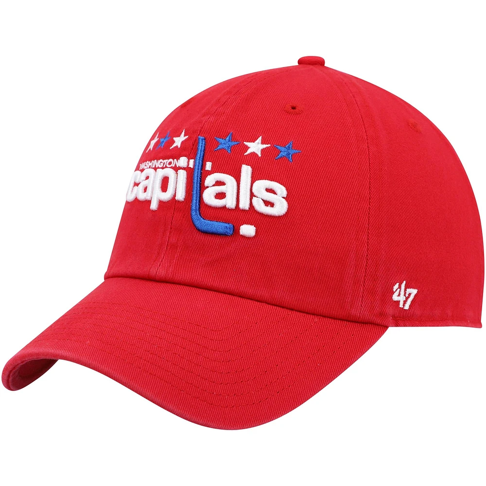 Casquette réglable Clean Up des Capitals de Washington '47 rouge pour homme