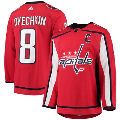 Maillot authentique adidas Alexander Ovechkin pour homme, rouge, Washington Capitals Domicile Primegreen