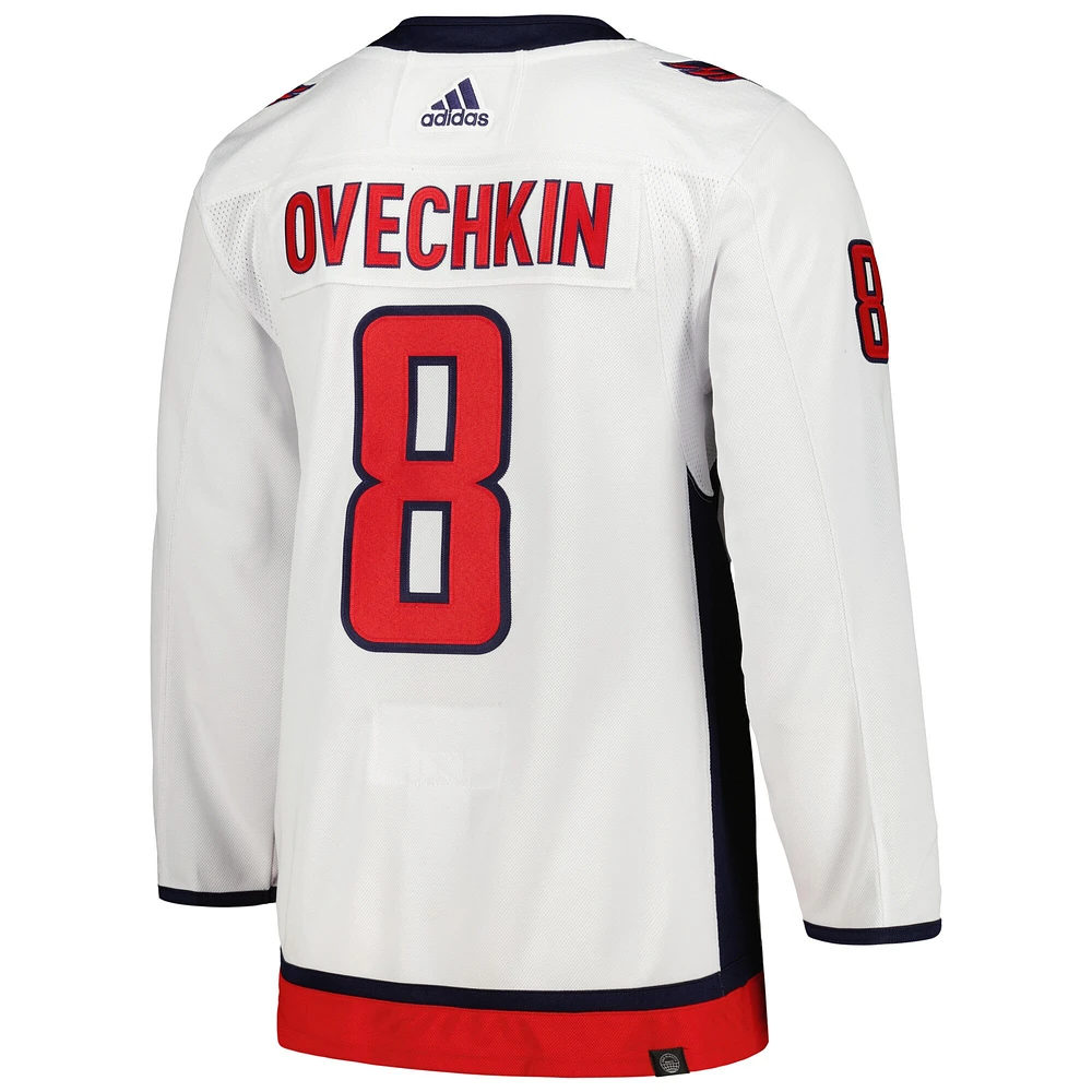 Maillot de joueur authentique extérieur Primegreen des Washington Capitals blanc adidas Alexander Ovechkin pour homme