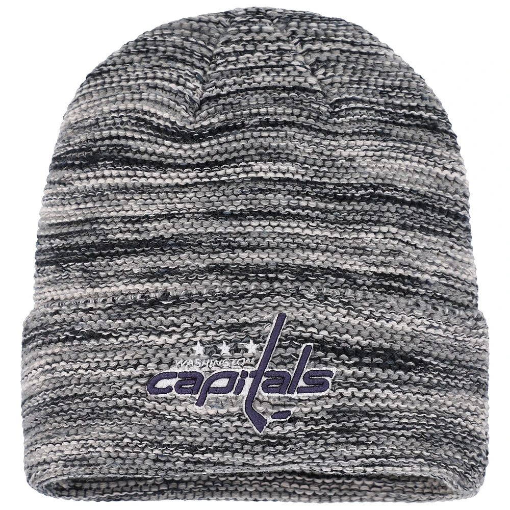 Bonnet en tricot à revers chiné Washington Capitals adidas noir/blanc pour homme