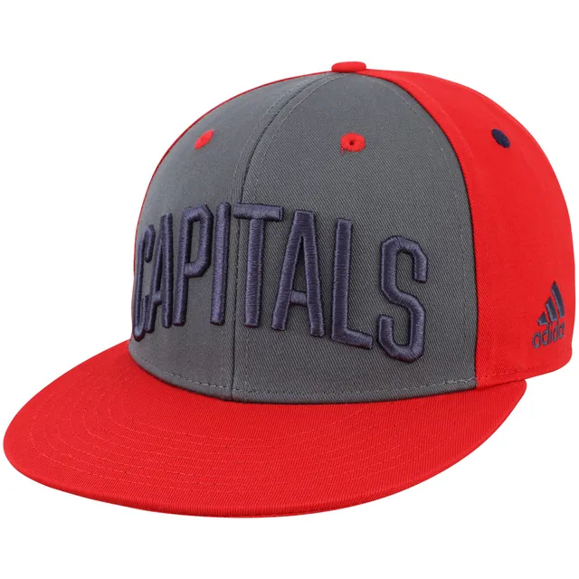 Lids Detroit Red Wings adidas Three Stripe Hockey Adjustable Hat - Gray/Red