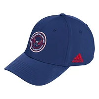 Casquette flexible avec logo circulaire des Washington Capitals adidas pour hommes, bleu marine