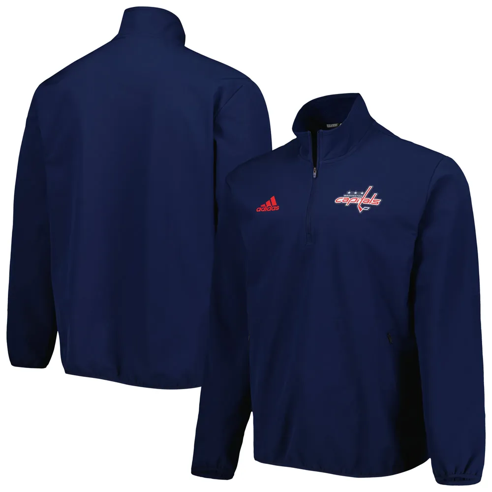 Veste adidas bleu marine Washington Capitals COLD.RDY à quart de zip pour hommes