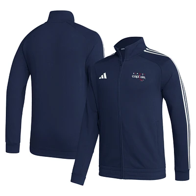 Men's adidas  Navy Washington Capitals Raglan Full-Zip Track Jacket