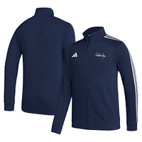 Veste de survêtement entièrement zippée adidas Washington Capitals Raglan pour hommes, bleu marine