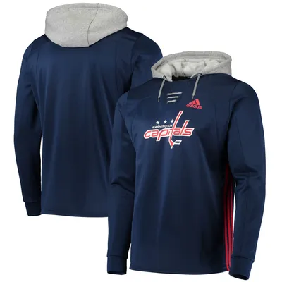 Washington Capitals adidas Skate Lace AEROREADY Pullover Hoodie - Navy