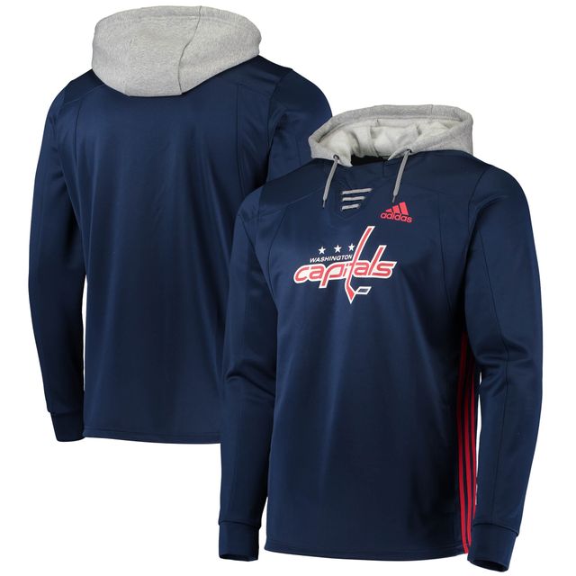 Sweat à capuche adidas bleu marine Washington Capitals Skate Lace AEROREADY pour hommes