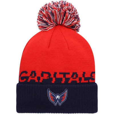 Washington Capitals adidas COLD.RDY Cuffed Knit Hat with Pom - Red/Navy