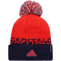 Men's adidas Red/Navy Washington Capitals COLD.RDY Cuffed Knit Hat with Pom