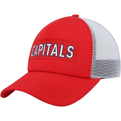 Men's adidas Red/White Washington Capitals Team Plate Trucker Snapback Hat