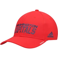 Casquette adidas rouge Washington Capitals 2021 Locker Room AEROREADY Flex pour homme