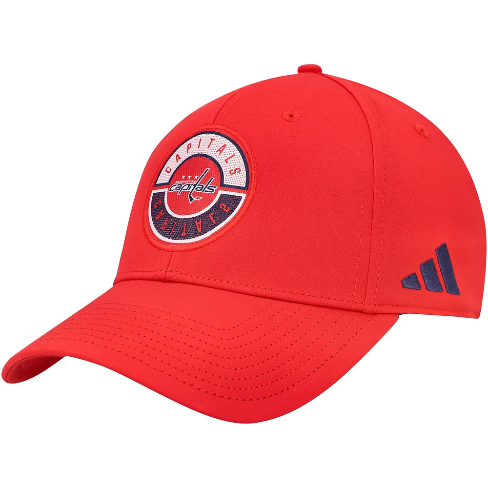 Casquette flexible avec logo cercle des Washington Capitals adidas rouge pour hommes