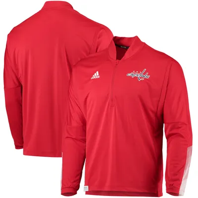 Veste adidas rouge Washington Capitals Primeblue Quarter-Zip pour homme