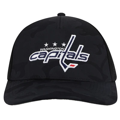 Men's American Needle  Black Washington Capitals Valin Camo Super Tech Vented Adjustable Hat