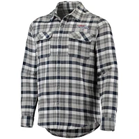 Chemise boutonnée à manches longues pour homme, bleu marine/gris, Washington Capitals, motif écossais Ease