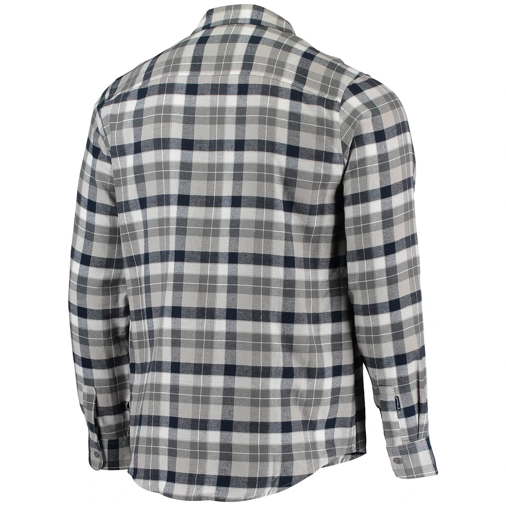 Chemise boutonnée à manches longues pour homme, bleu marine/gris, Washington Capitals, motif écossais Ease