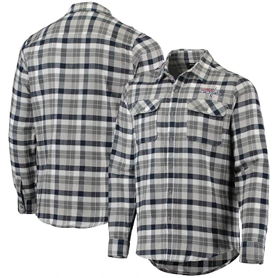 Chemise boutonnée à manches longues pour homme, bleu marine/gris, Washington Capitals, motif écossais Ease
