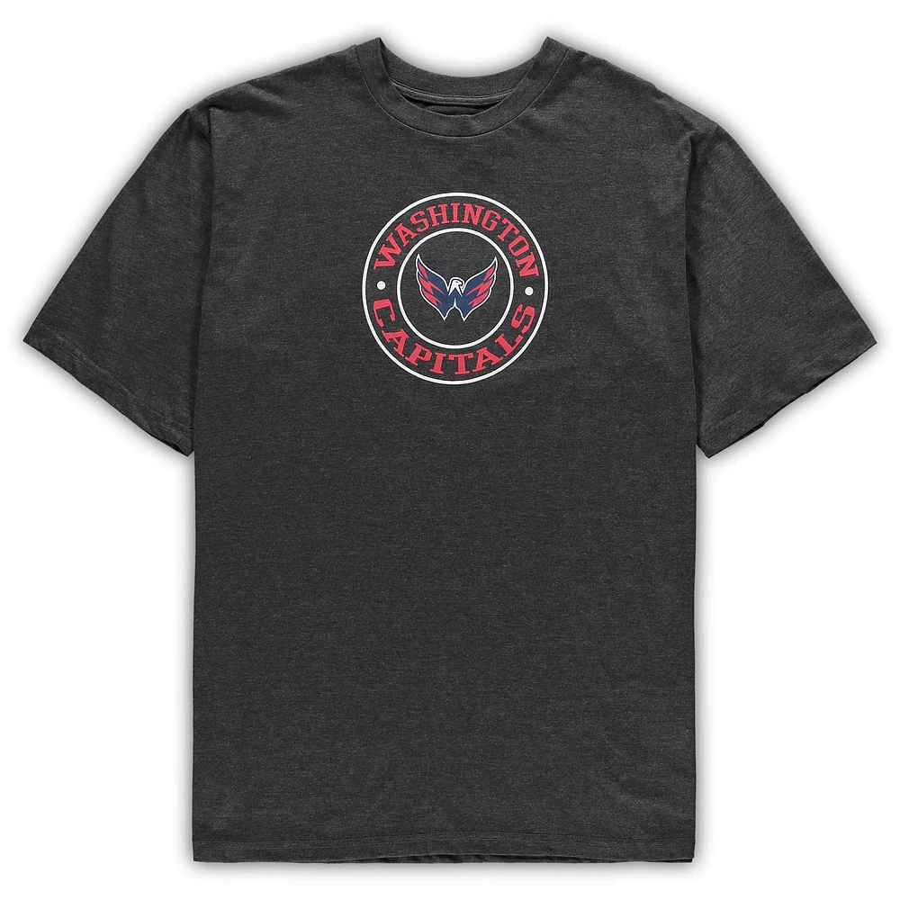 Men's Concepts Sport Red/Heathered Charcoal Washington Capitals Big & Tall T-Shirt Shorts Sleep Set