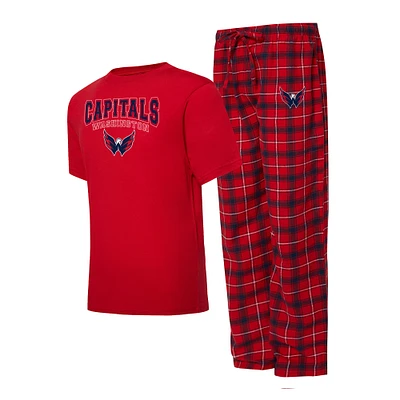 Ensemble de nuit pour hommes Concepts Sport rouge/marine Washington Capitals Arctic T-shirt et pantalon pyjama