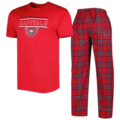 Washington Capitals Concepts Sport Badge T-Shirt & Pants Sleep Set - Red/Navy