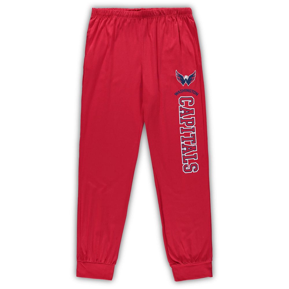 Men's Concepts Sport Red Washington Capitals Big & Tall Pullover Hoodie Joggers Sleep Set