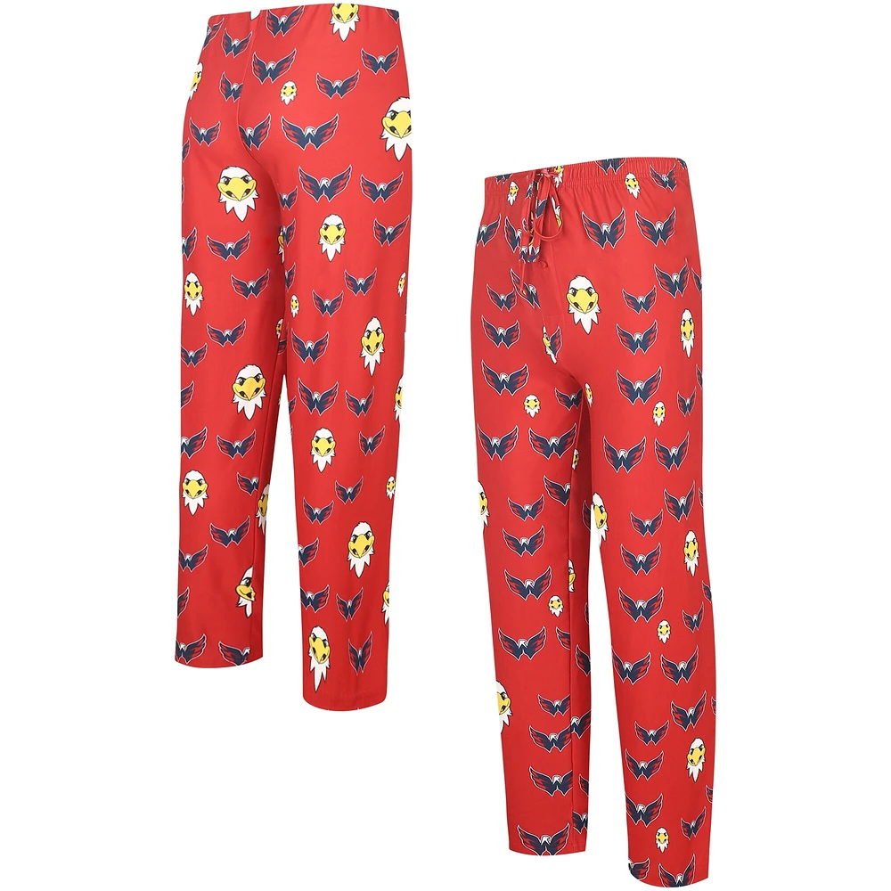 Men's Concepts Sport Red Washington Capitals Gauge Allover Print Knit Sleep Pants