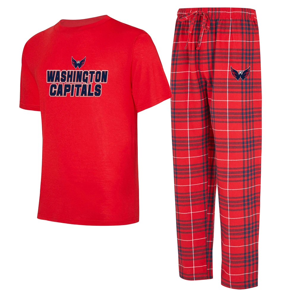 Ensemble de nuit pour homme Concepts Sport Washington Capitals Vector T-shirt et pantalon