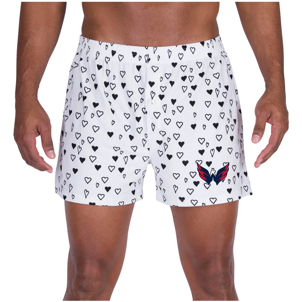 Washington Capitals Concepts Sport Epiphany All Over Print Knit Boxers - White