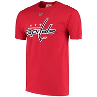 T-shirt rouge avec nom et numéro des Capitals de Washington Fanatics Evgeny Kuznetsov pour hommes