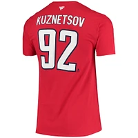 T-shirt rouge avec nom et numéro des Capitals de Washington Fanatics Evgeny Kuznetsov pour hommes