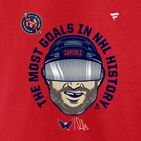 Men's Fanatics Alexander Ovechkin Athletic Red Washington Capitals NHL All-Time Leading Goal Scorer Caricature T-Shirt