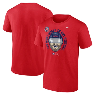 Men's Fanatics Alexander Ovechkin Athletic Red Washington Capitals NHL All-Time Leading Goal Scorer Caricature T-Shirt