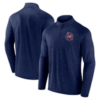 Haut à glissière quart de tour GR8 895 Fanatics pour homme Alexander Ovechkin, meilleur buteur tous les temps la LNH, des Capitals Washington, bleu marine