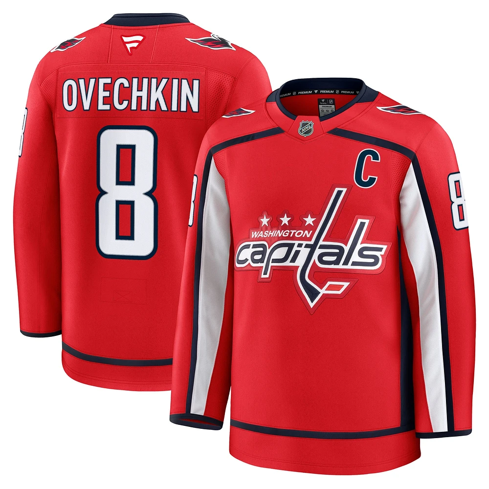 Maillot de joueur à domicile rouge Alexander Ovechkin Fanatics pour homme des Washington Capitals