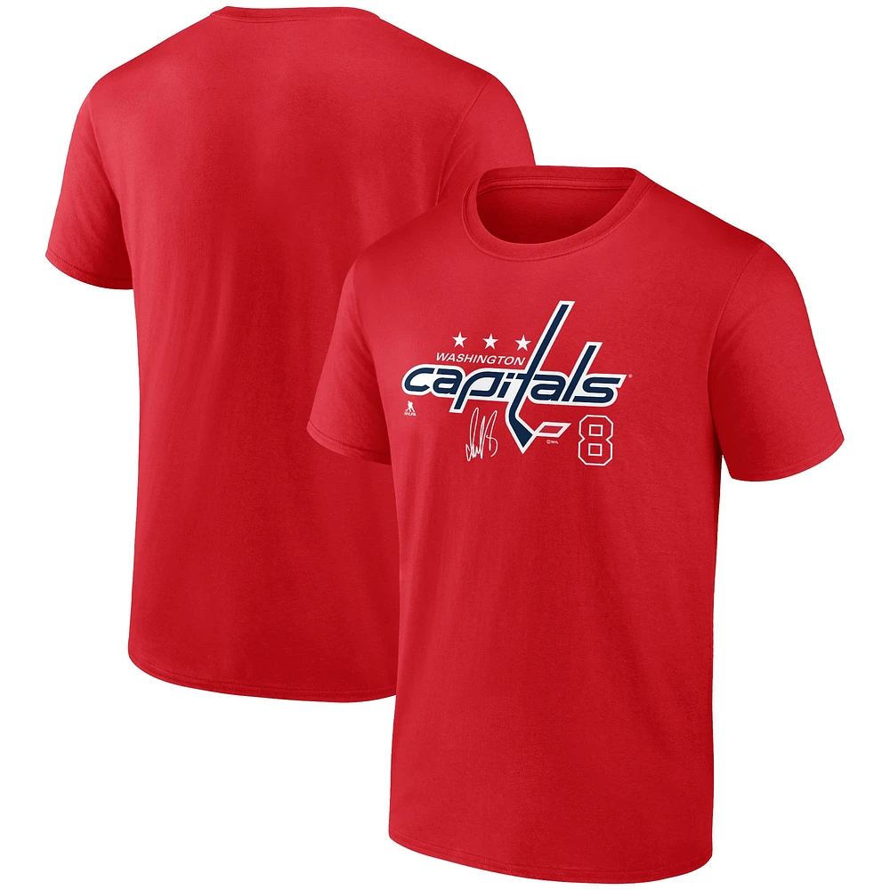 T-shirt rouge avec nom et numéro des Capitals de Washington Fanatics Alexander Ovechkin pour hommes