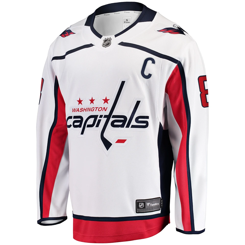 Fanatics Alexander Ovechkin pour hommes, blanc, maillot de joueur échappé Premier Breakaway des Capitals Washington à l'extérieur