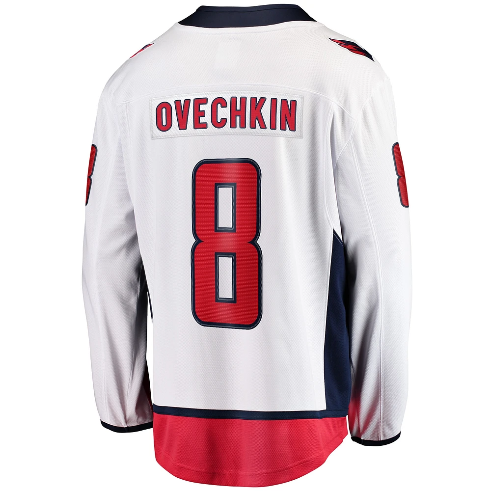 Fanatics Alexander Ovechkin pour hommes, blanc, maillot de joueur échappé Premier Breakaway des Capitals Washington à l'extérieur