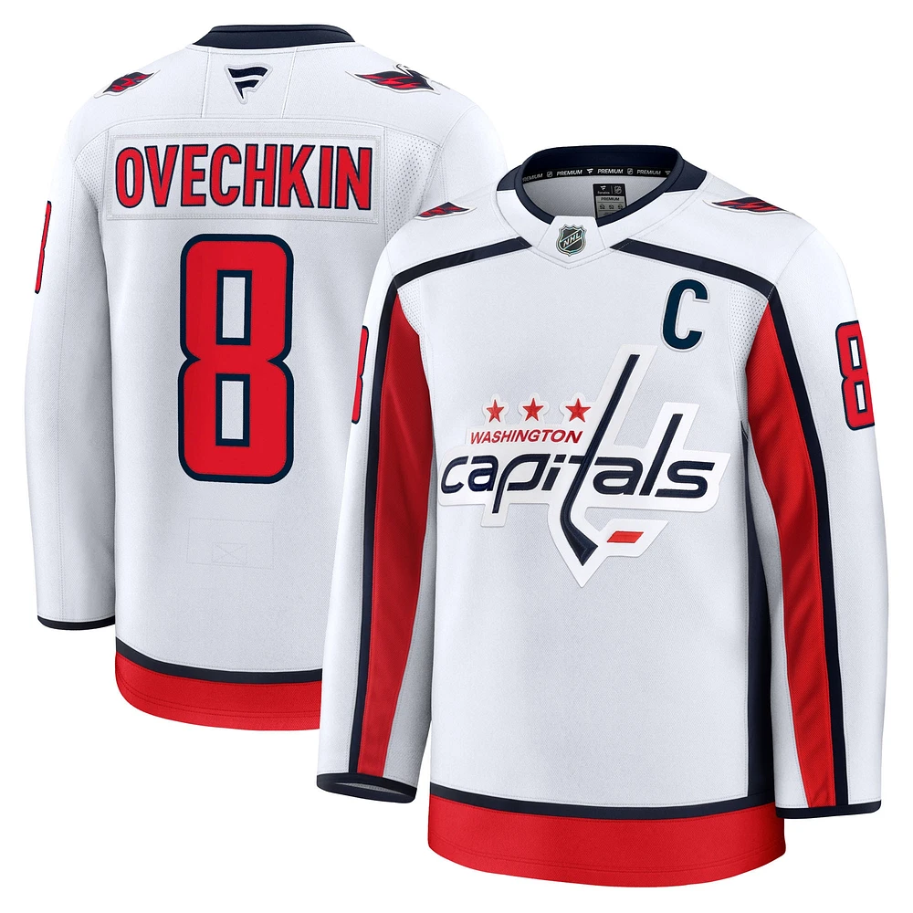 Maillot extérieur blanc de qualité supérieure Alexander Ovechkin Fanatics pour homme des Washington Capitals