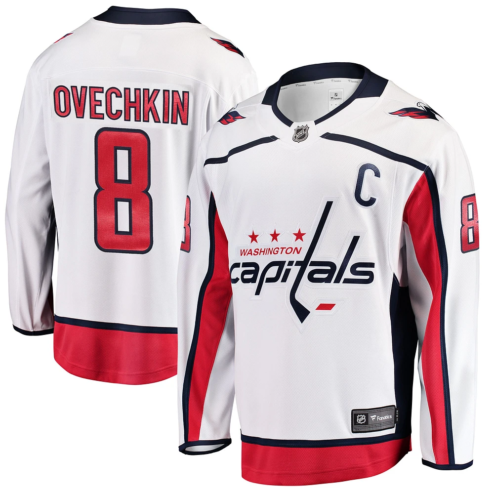 Maillot de joueur échappé des Capitals Washington Fanatics Alexander Ovechkin pour hommes, blanc