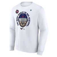 Men's Fanatics Alexander Ovechkin White Washington Capitals NHL All-Time Leading Goal Scorer GR8 Caricature Fleece Pullover Sweatshirt