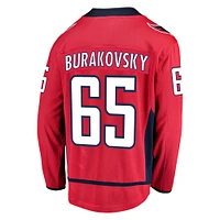 Maillot de joueur rouge Andre Burakovsky des Capitals Washington Breakaway Home Player marque Fanatics pour hommes