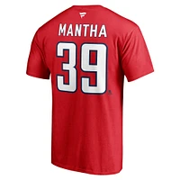 T-shirt avec nom et numéro Anthony Mantha des Capitals de Washington marque Fanatics pour homme, rouge