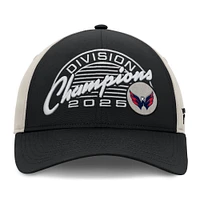 Men's Fanatics Black/Gray Washington Capitals 2025 Metropolitan Division Champions Locker Room Adjustable Hat