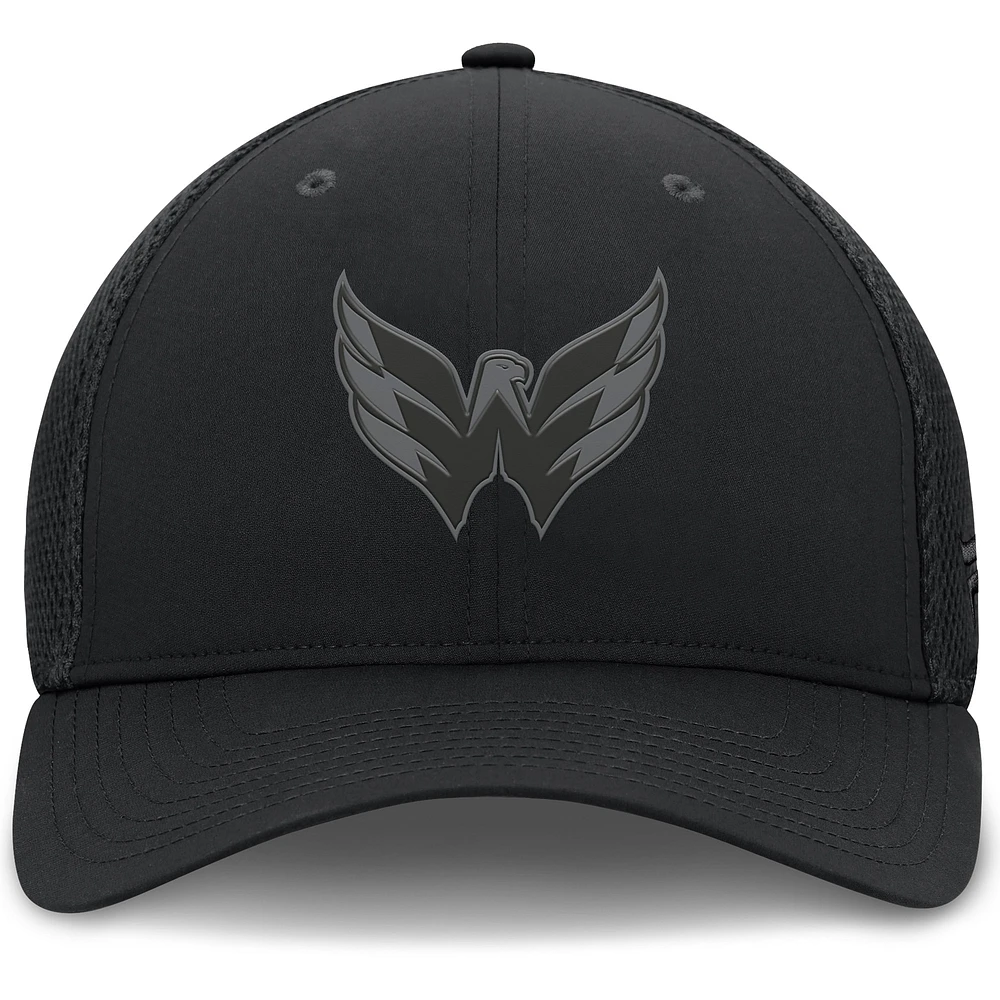 Men's Fanatics Black Washington Capitals Authentic Pro Road Logo Flex Hat