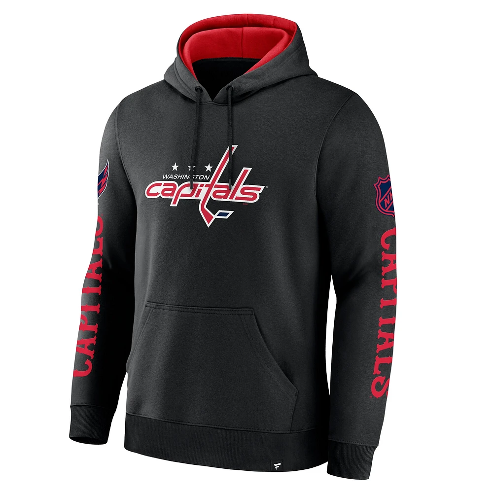 Men's Fanatics Black Washington Capitals Big City Legacy Fleece Pullover Hoodie