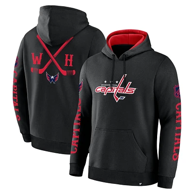 Men's Fanatics Black Washington Capitals Big City Legacy Fleece Pullover Hoodie