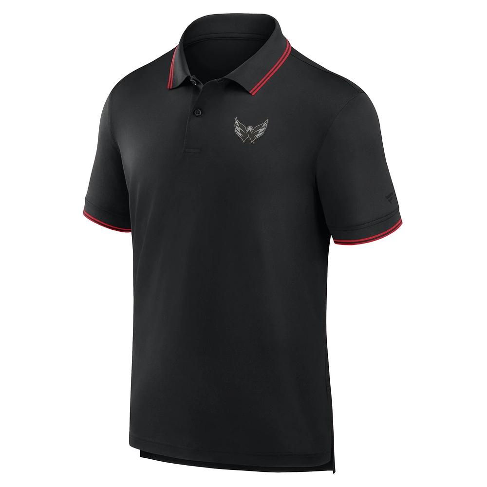Men's Fanatics Black Washington Capitals Front Office Move Mono Polo