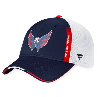 Washington Capitals Fanatics Branded 2022 NHL Draft Authentic Pro On Stage Trucker Adjustable Hat - Navy/White