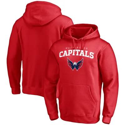 Washington Capitals Fanatics Branded Team Lockup Fitted Pullover Hoodie - Red
